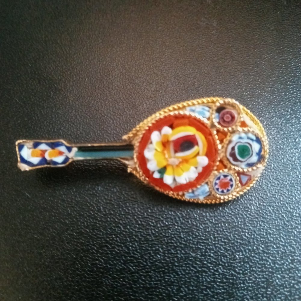 Mosaic Guitar Brooch